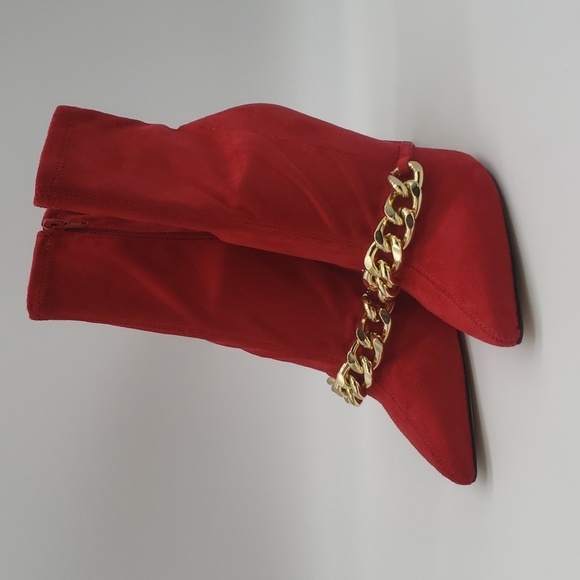 882- NINE WEST Women's Timbaa2 Ankle Boots Size 7.5 Red Color NWT - Picture 3 of 8